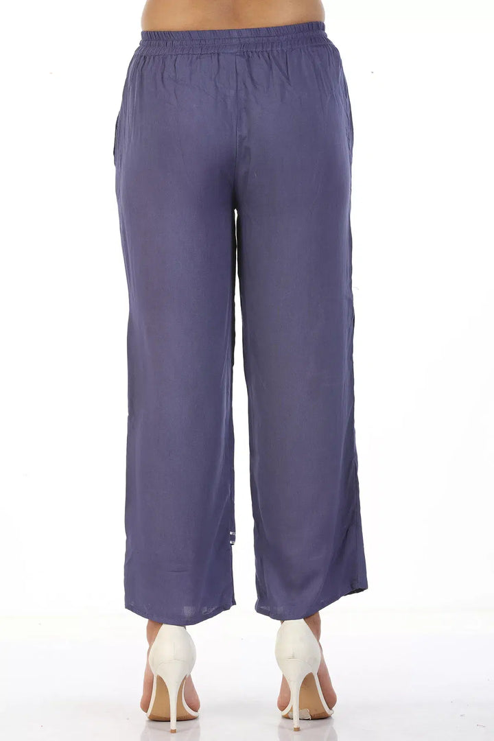 Viscose Laced Ensemble Palazzo (Blue)