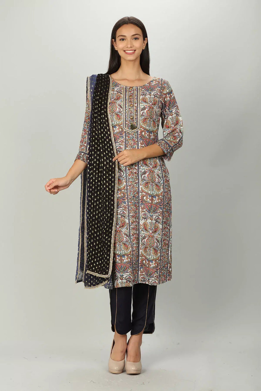 Blue rayon embellished Palazzo