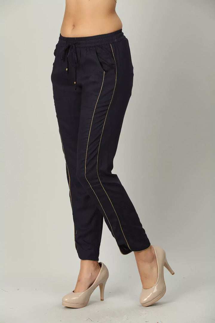 Blue rayon embellished Palazzo