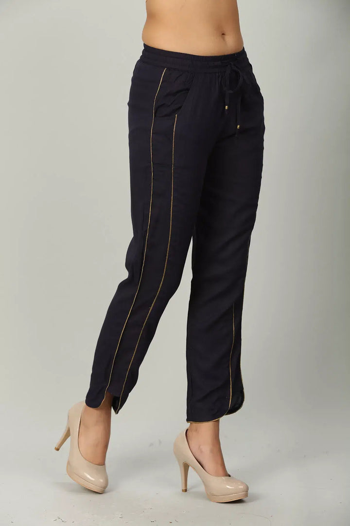 Blue rayon embellished Palazzo