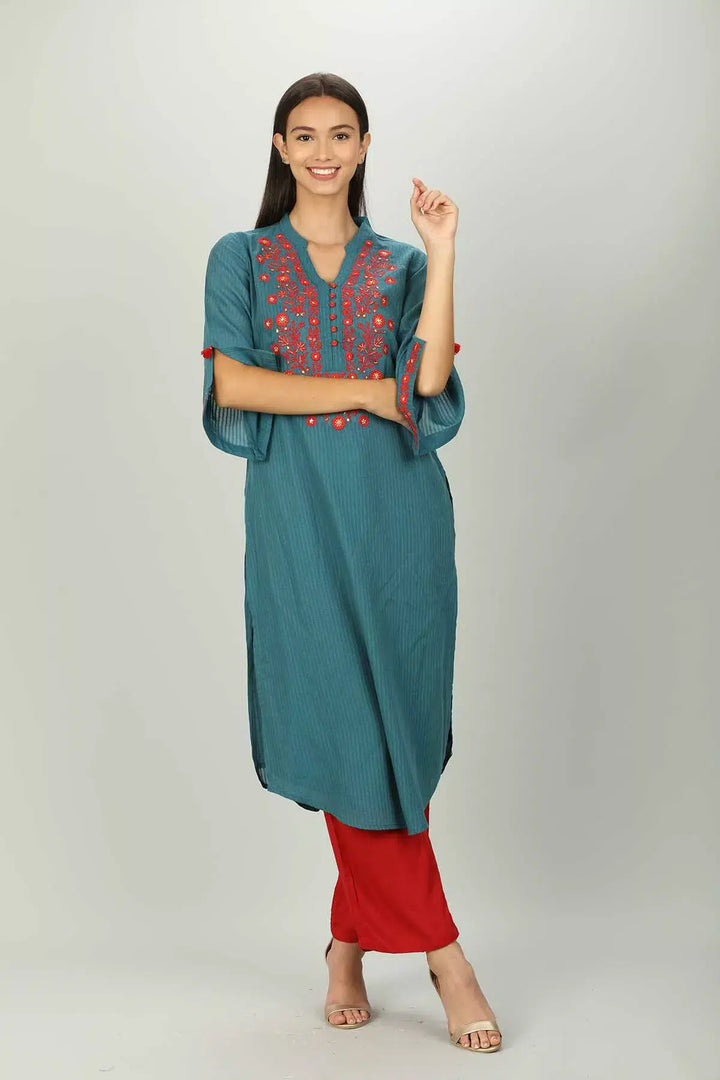 Red Solid Viscose Palazzo