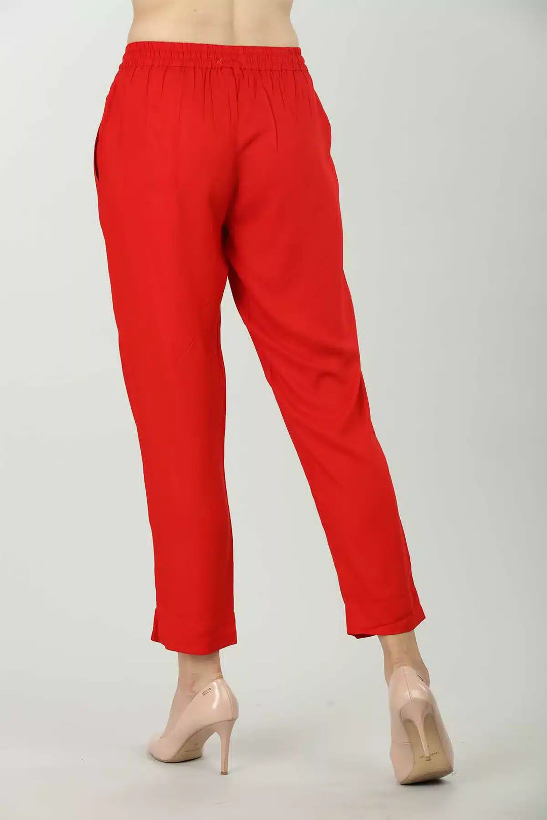 Red Solid Viscose Palazzo