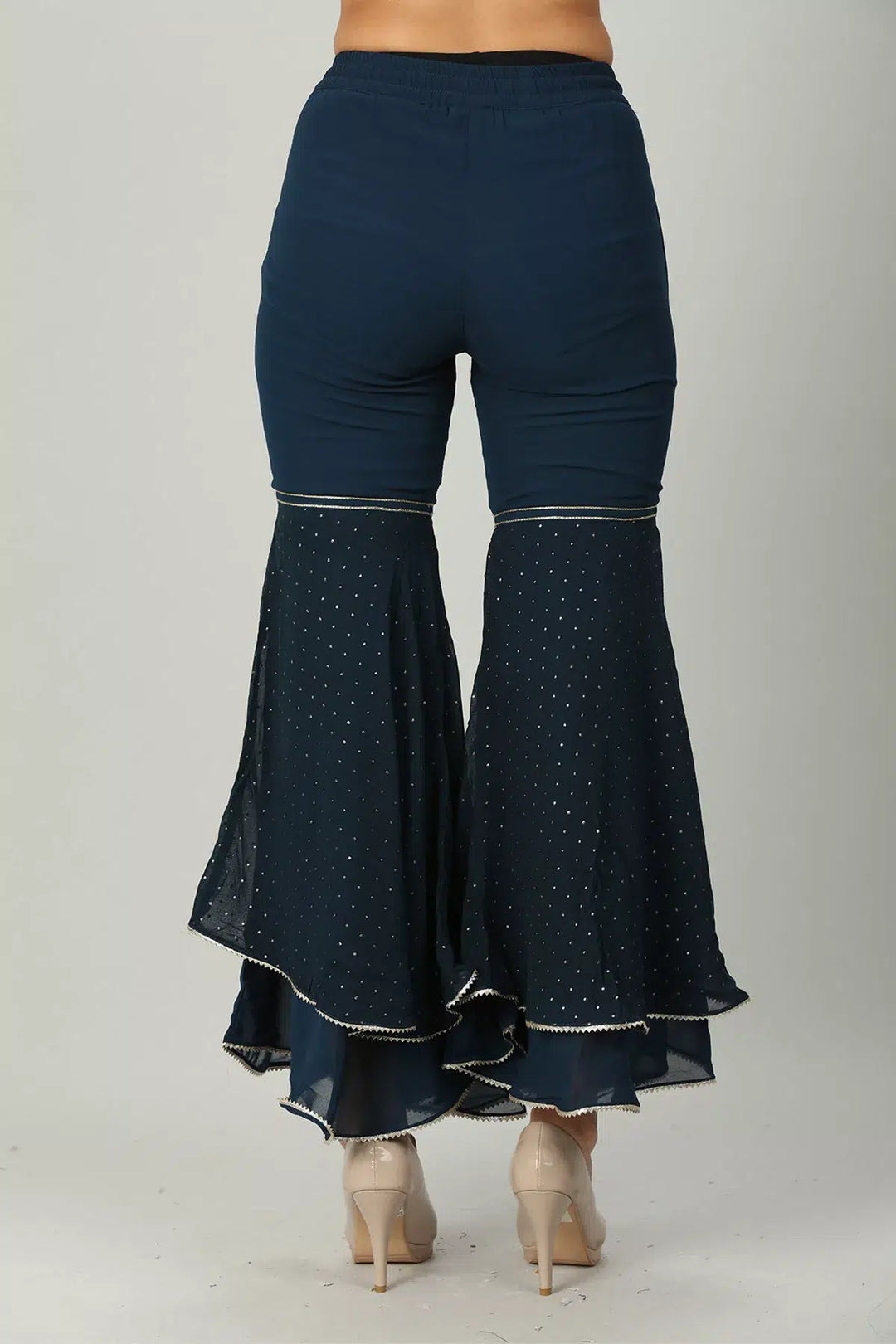 Navy Embelished Garara