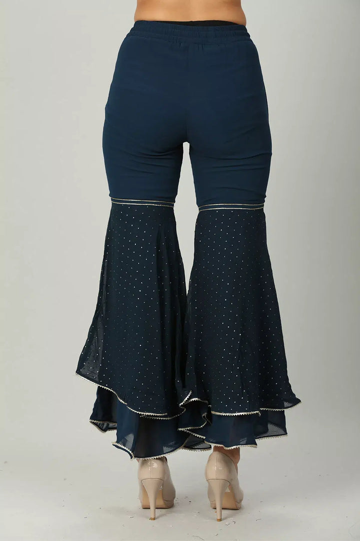 Navy Embelished Garara