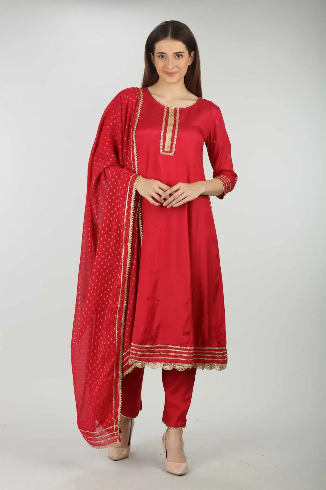Red Ensemble Palazzo