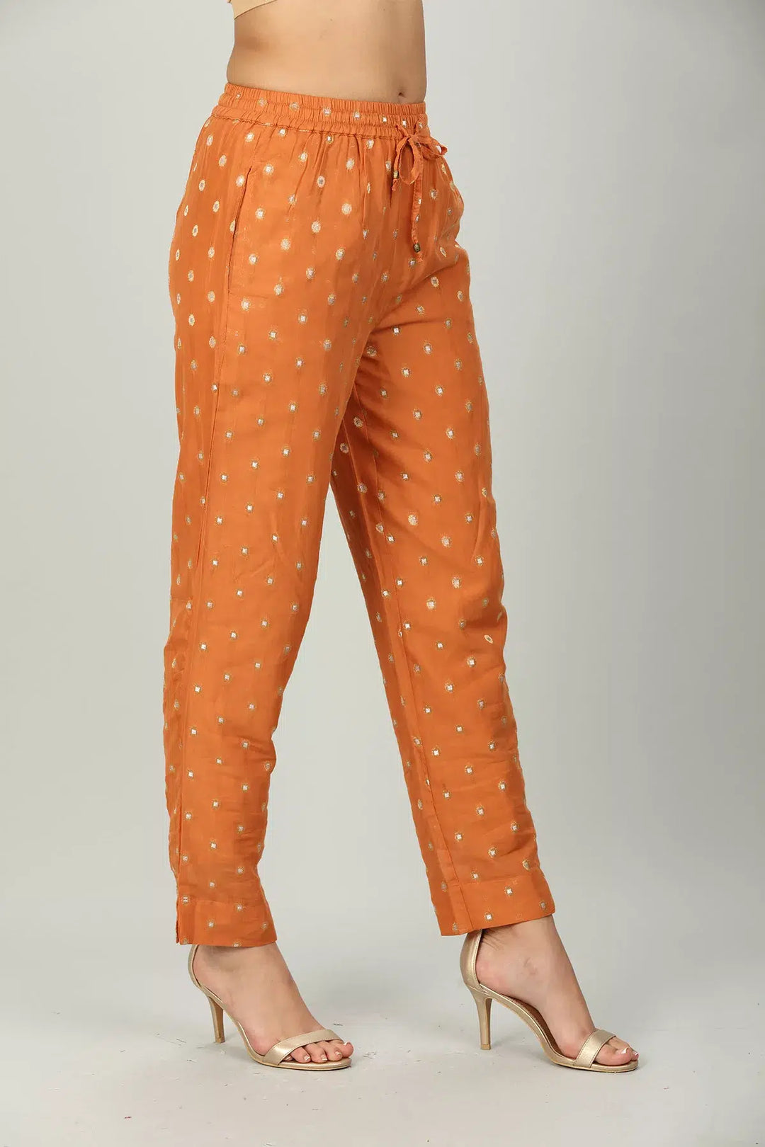 Orange Embellished Palazzo