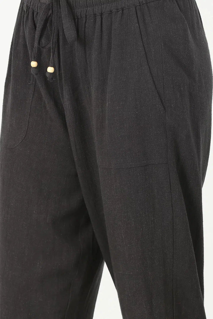 Dark Charcoal mid-rise solid pant
