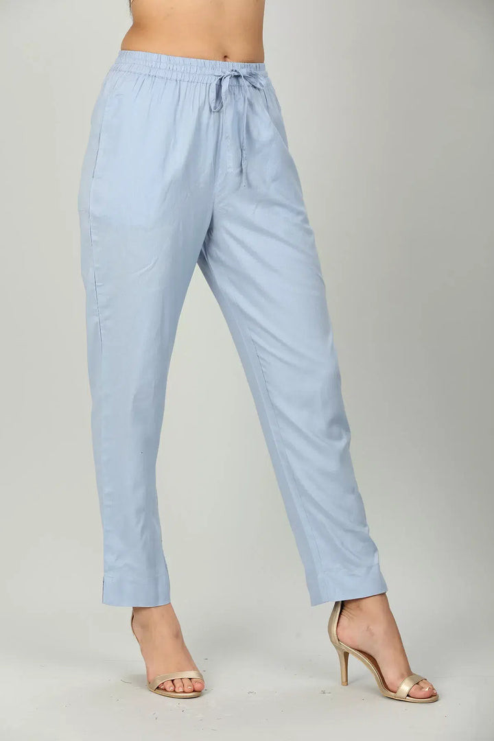 Blue Rayon solid palazzo