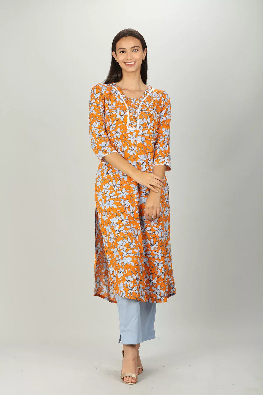 Blue Rayon solid palazzo