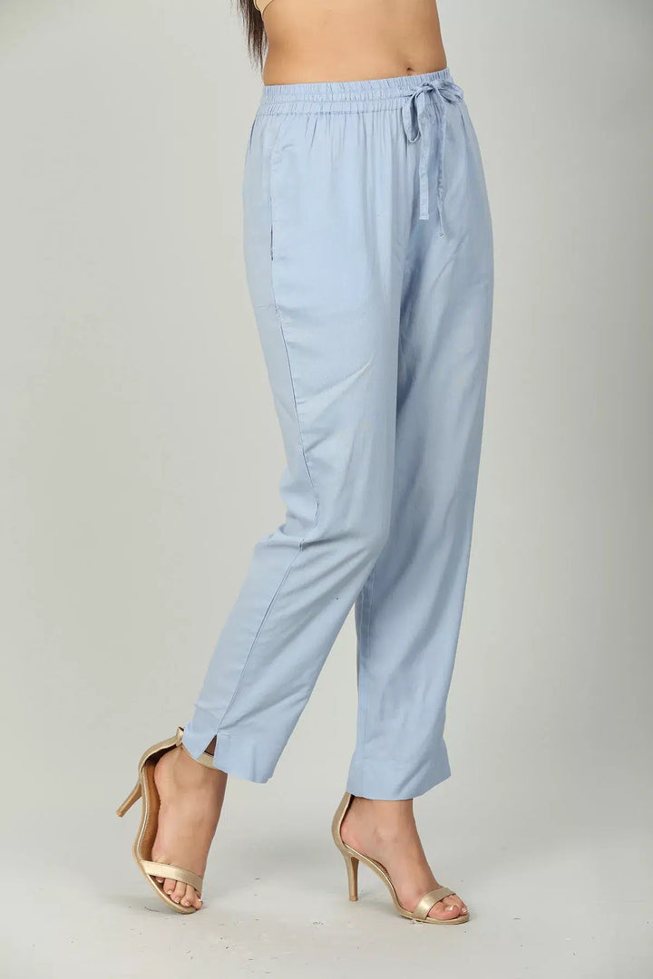 Blue Rayon solid palazzo