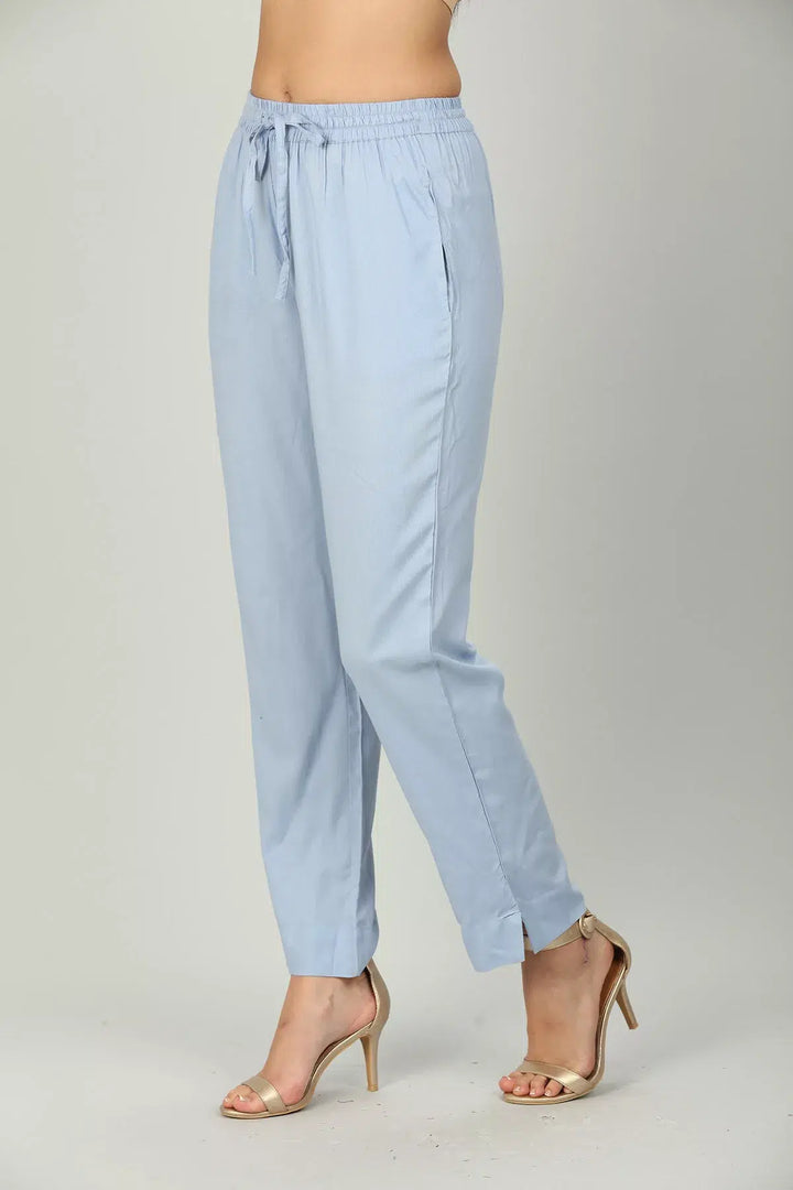 Blue Rayon solid palazzo