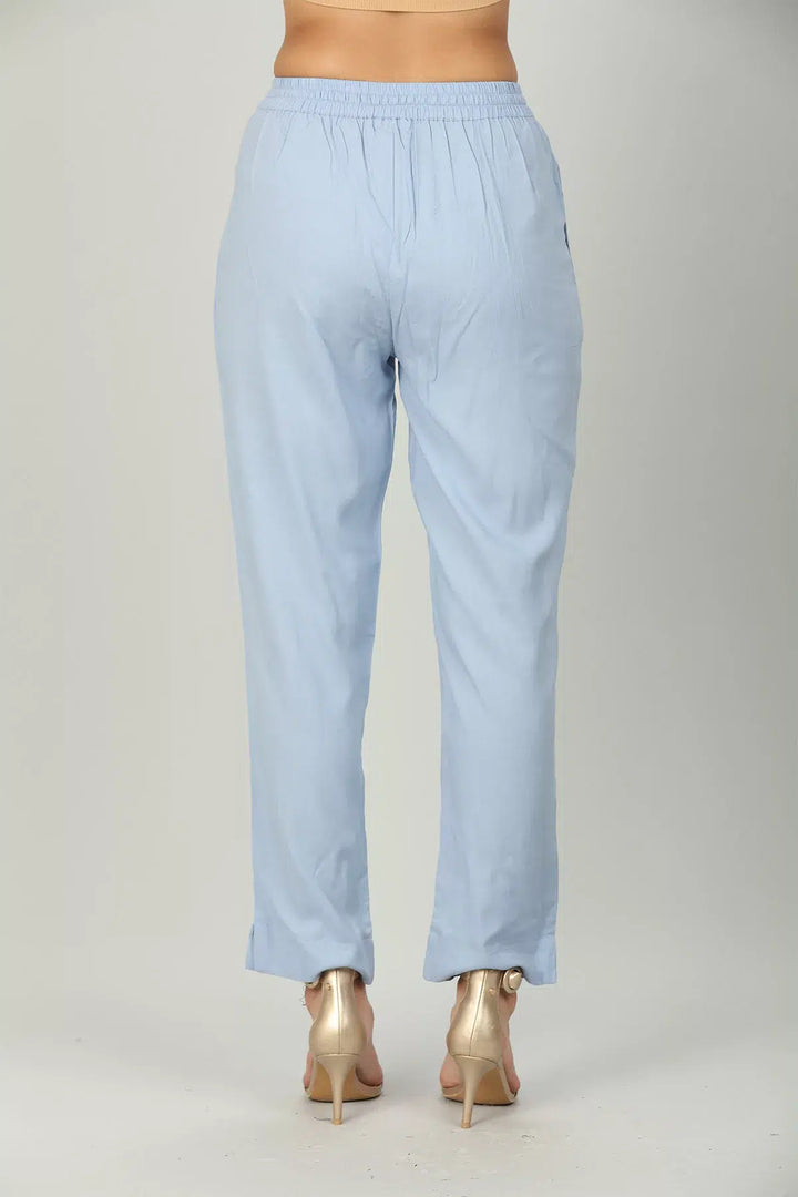 Blue Rayon solid palazzo