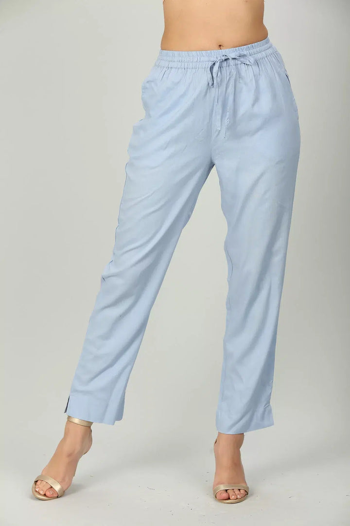 Blue Rayon solid palazzo