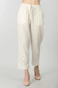 Textured cotton off-white palazzo