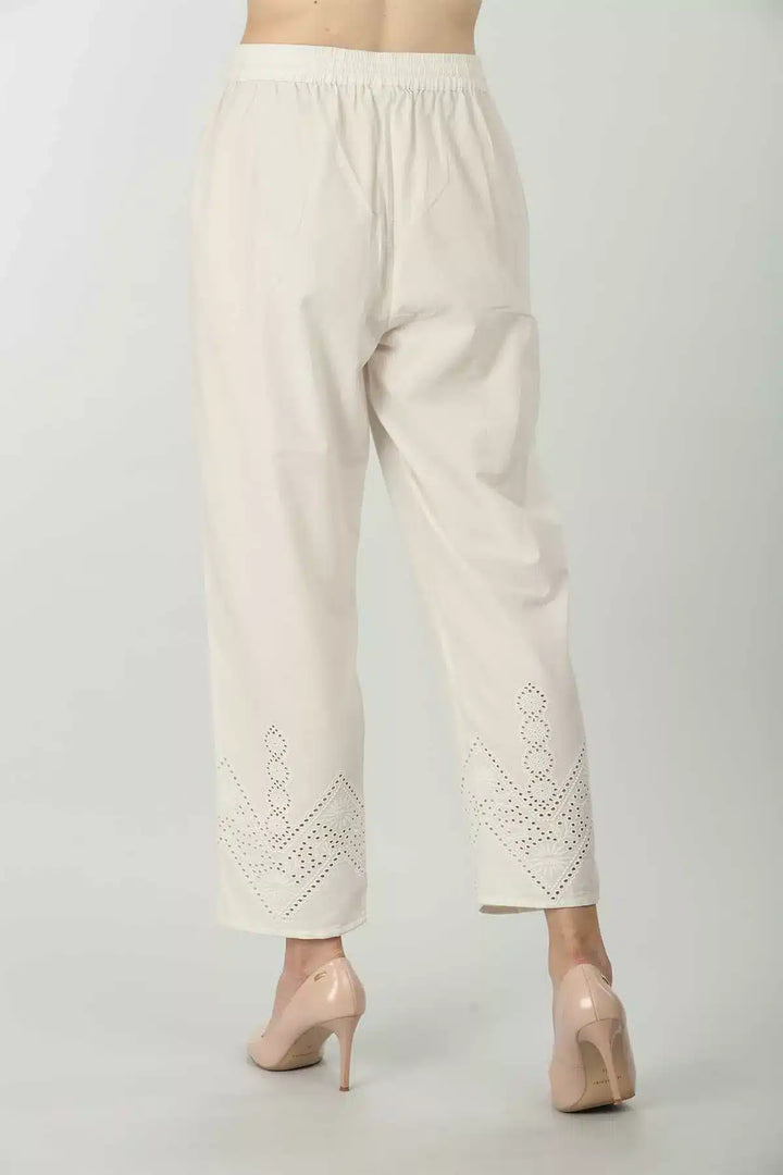 Off White Solid Palazzo
