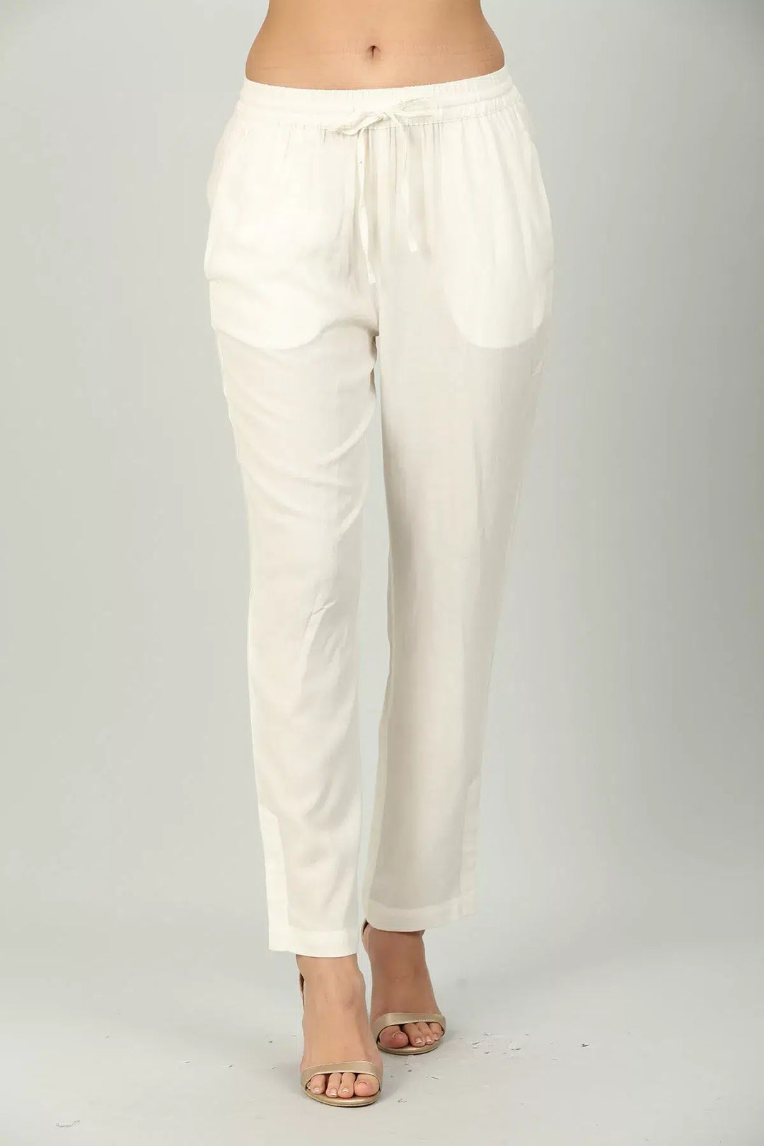 Off White Solid Palazzo