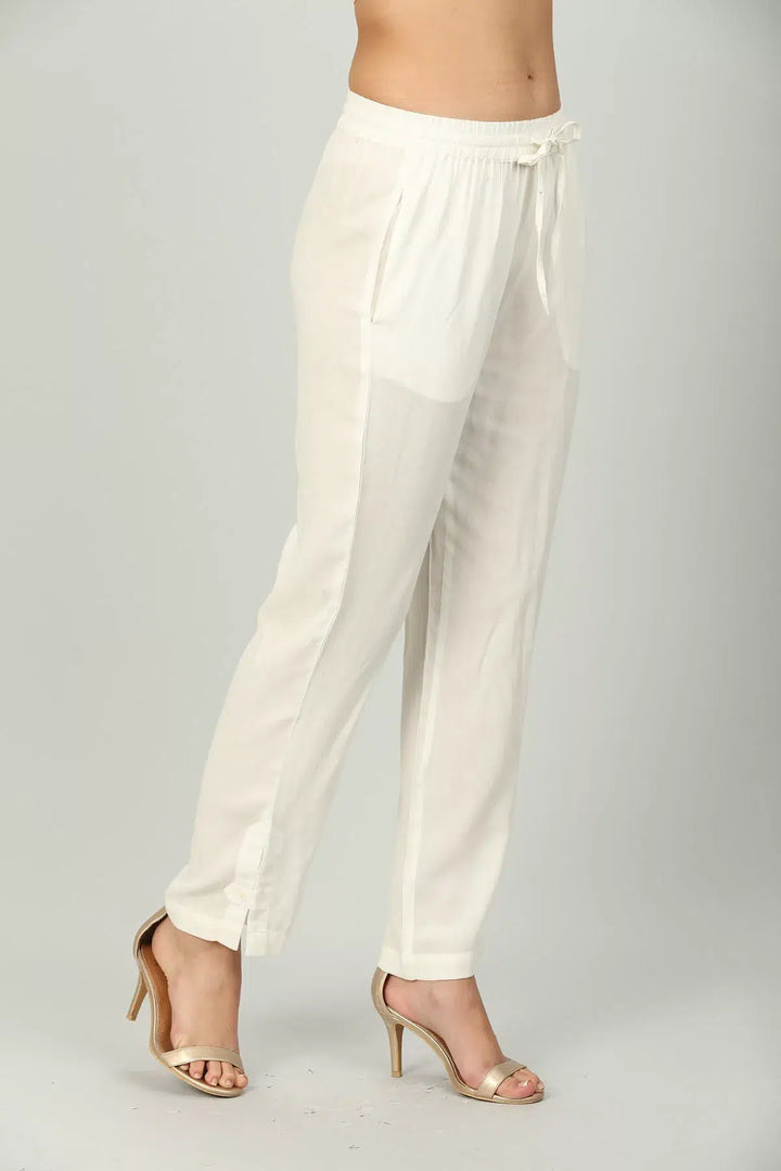 Off White Solid Palazzo