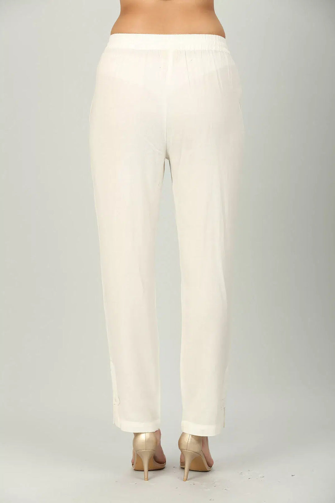 Off White Solid Palazzo