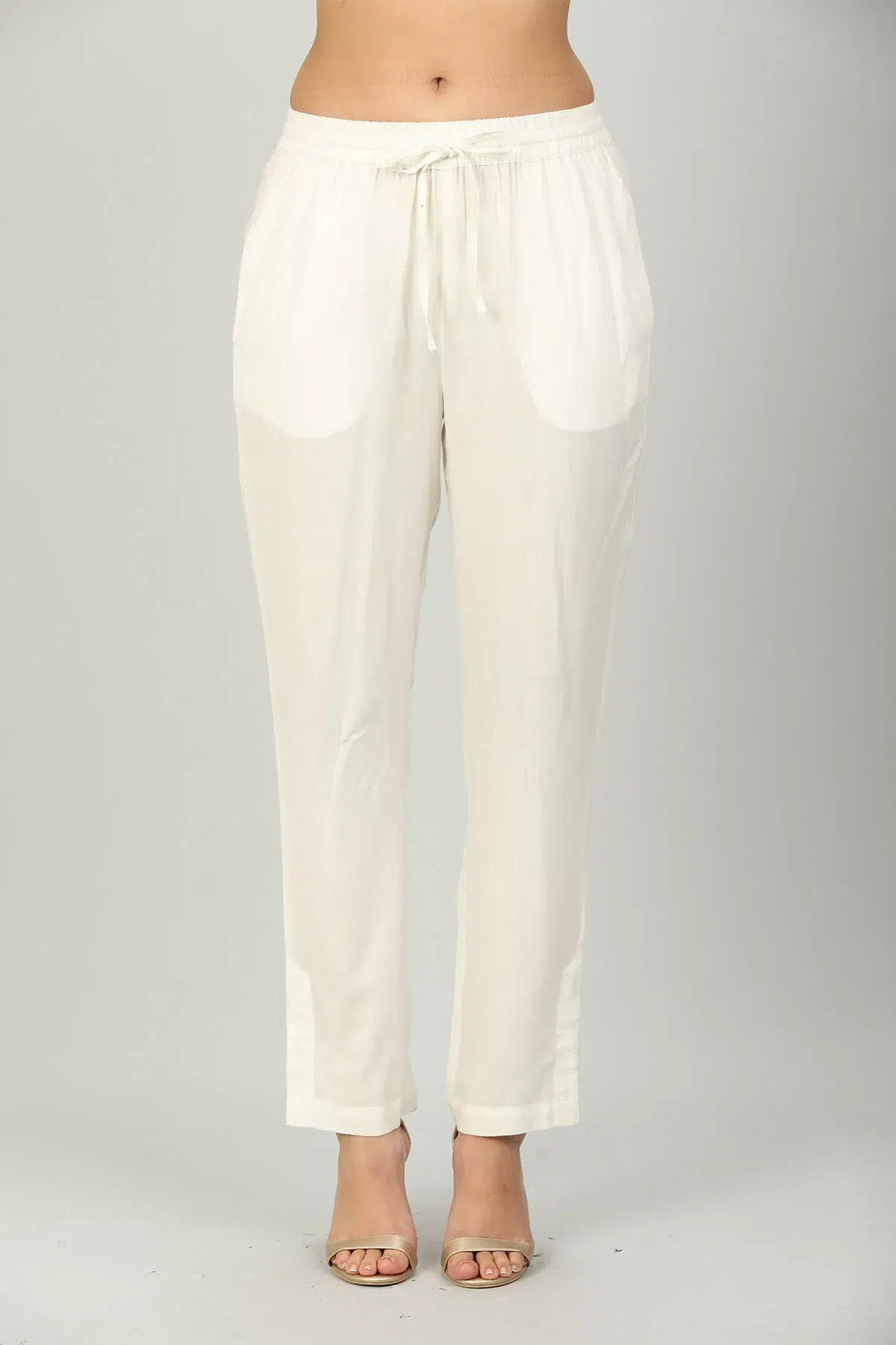Off White Solid Palazzo
