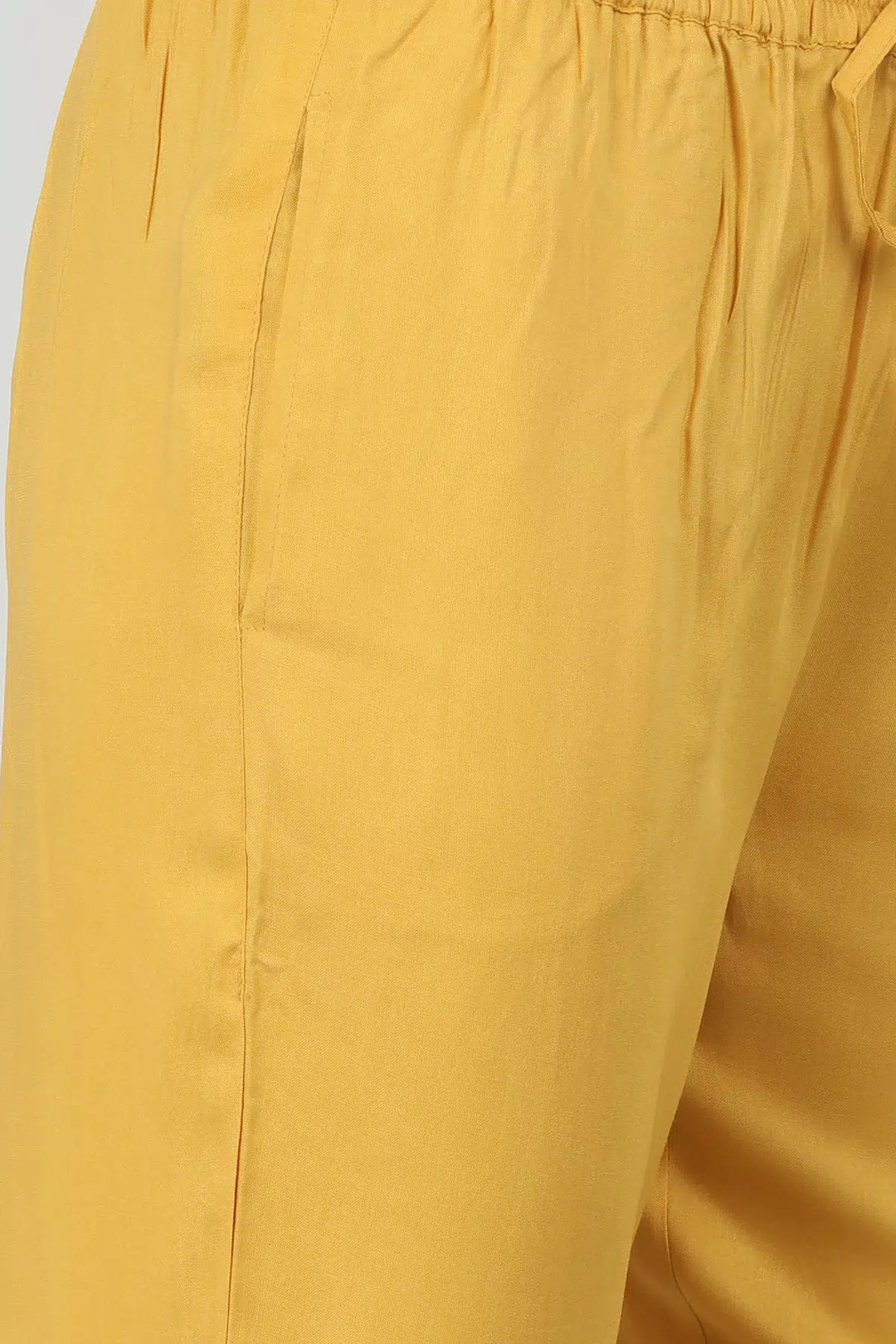 YELLOW ELASTICATED PALAZZO WITH TYING