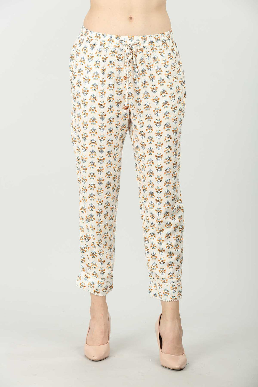 Cream Printed Palazzo