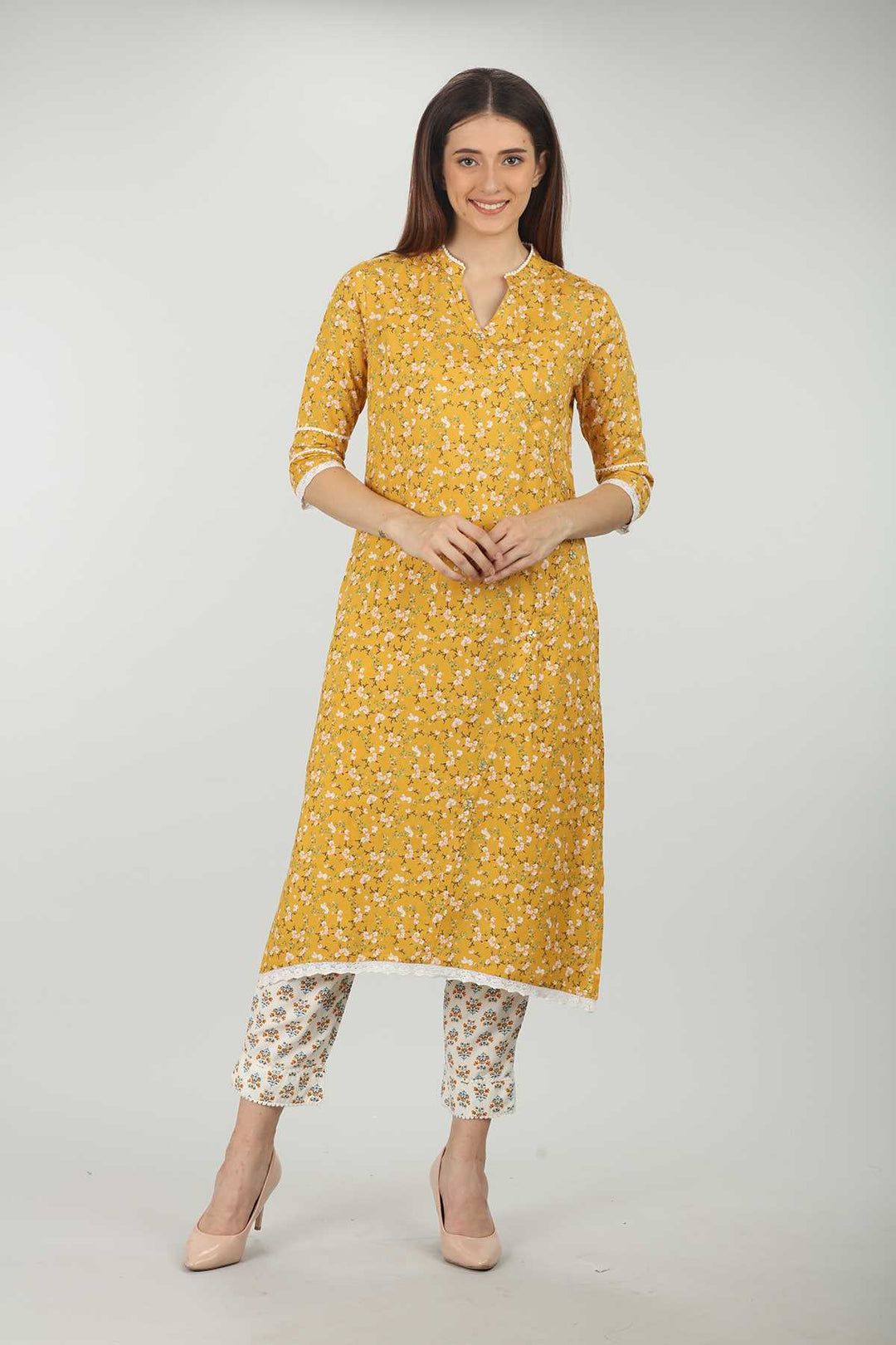 Cream Printed Palazzo