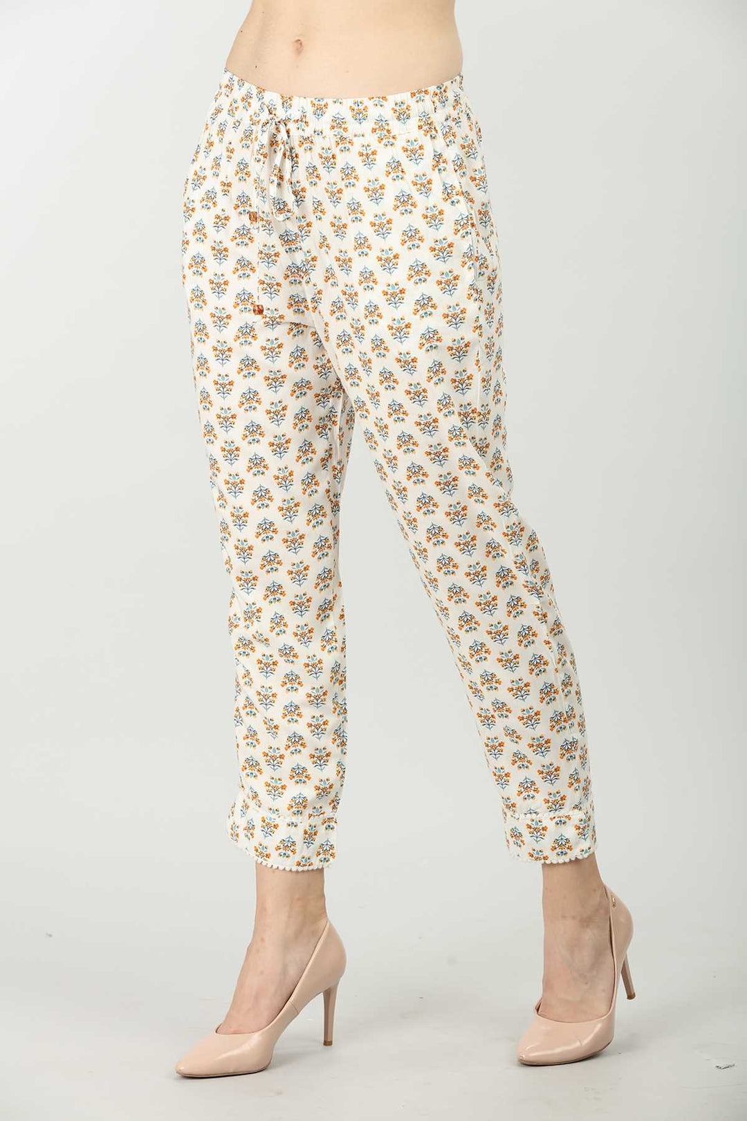 Cream Printed Palazzo