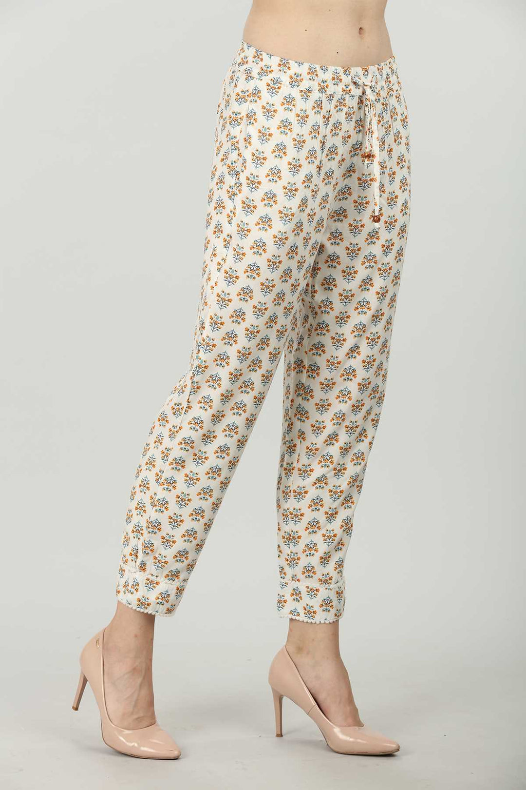 Cream Printed Palazzo