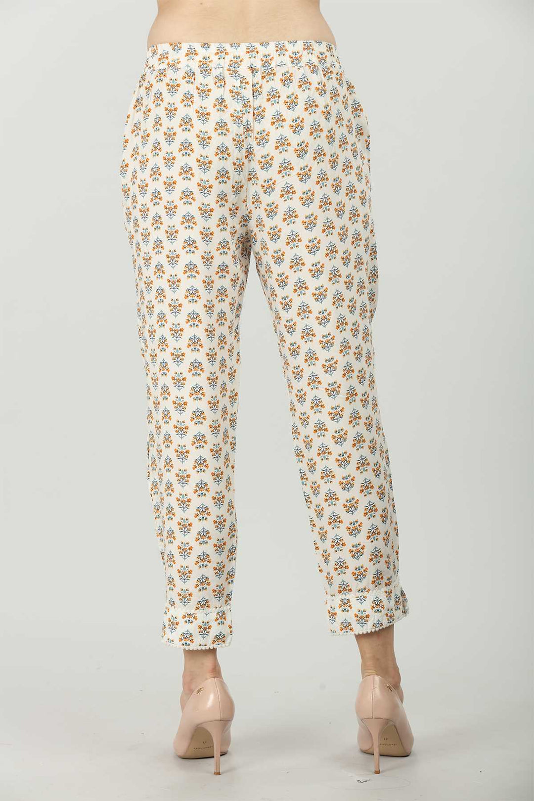 Cream Printed Palazzo