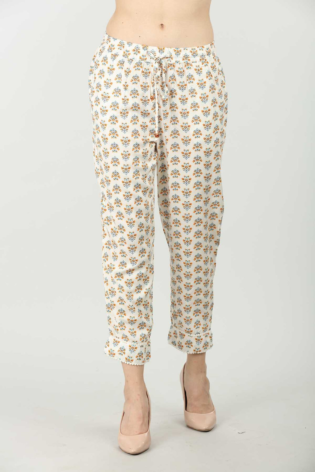 Cream Printed Palazzo