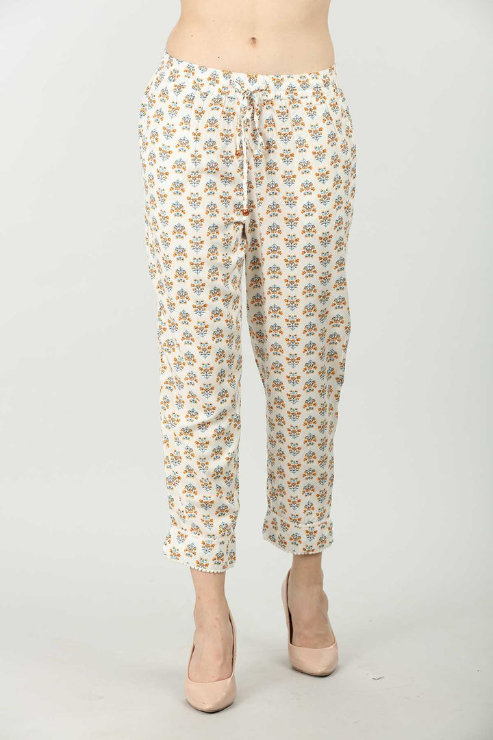 Cream Printed Palazzo