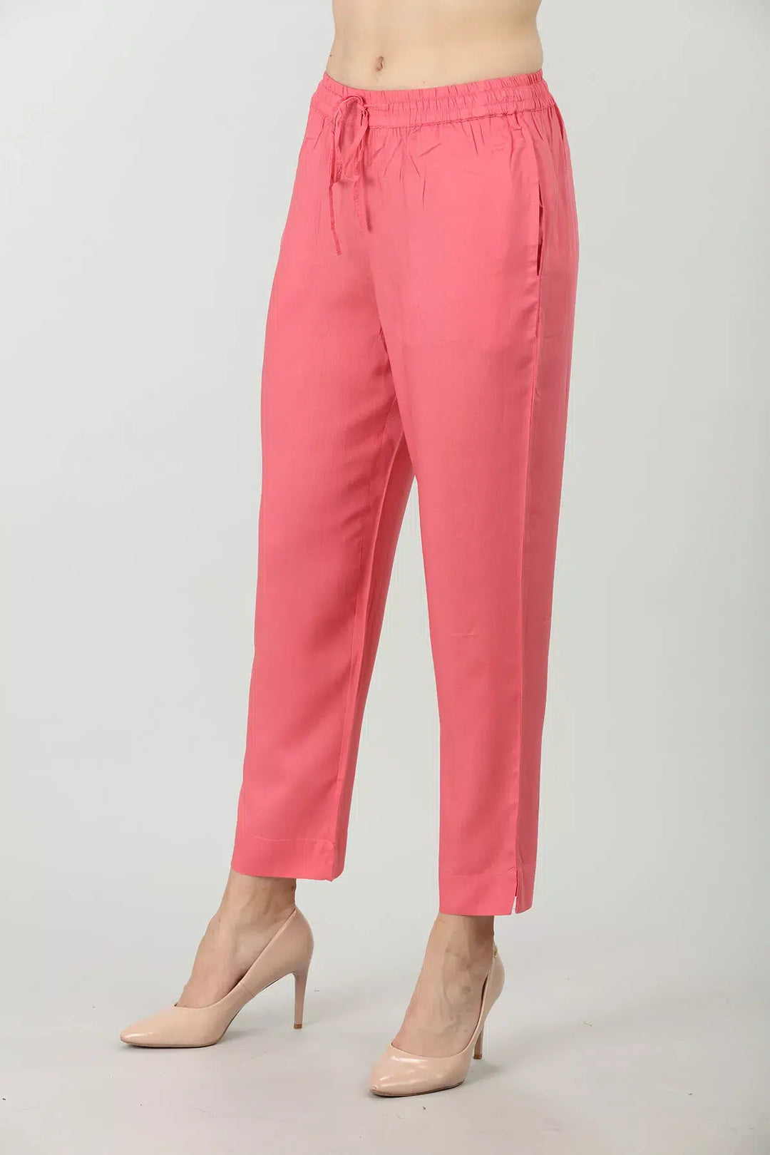 PINK ELASTICATED PALAZZO WITH TYING