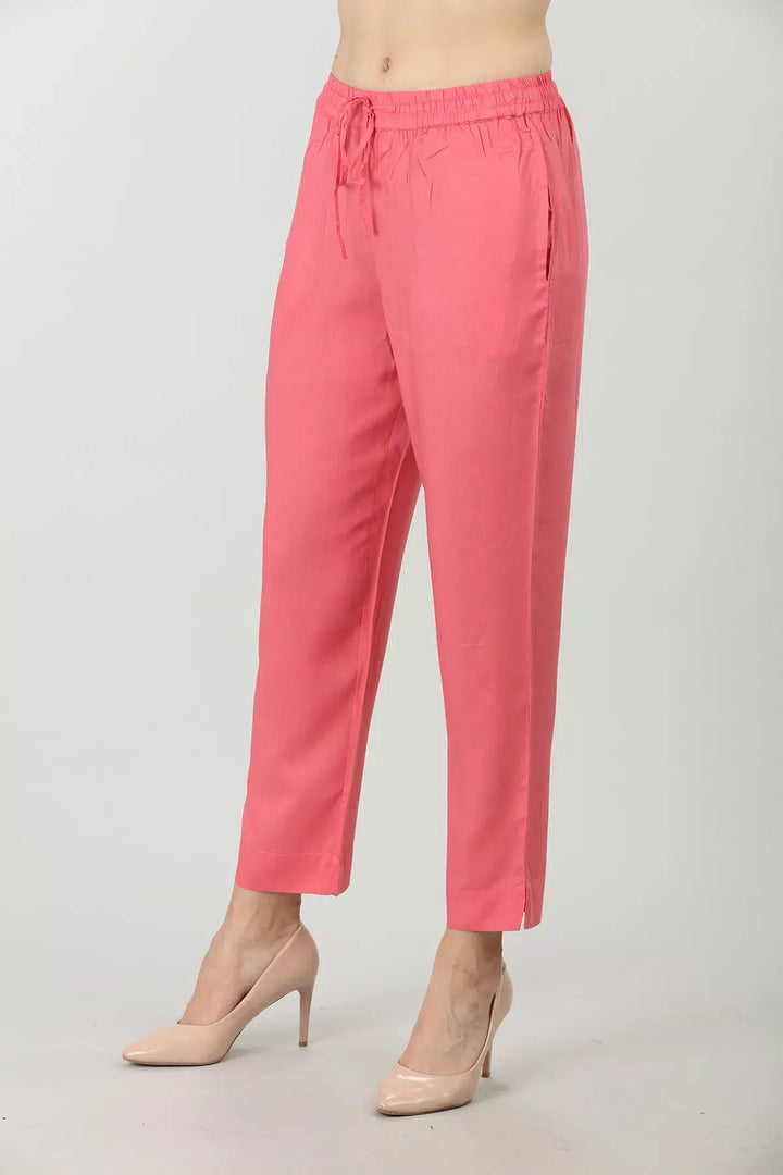 PINK ELASTICATED PALAZZO WITH TYING