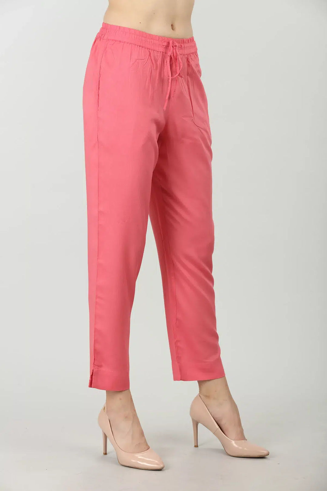 PINK ELASTICATED PALAZZO WITH TYING