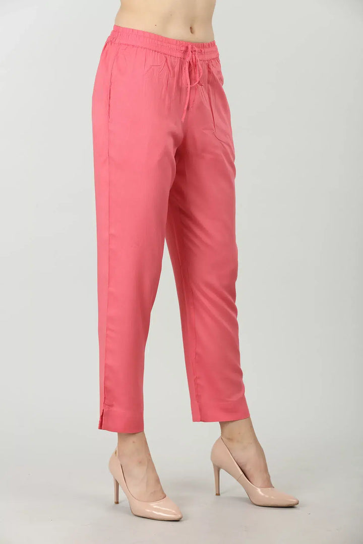 PINK ELASTICATED PALAZZO WITH TYING