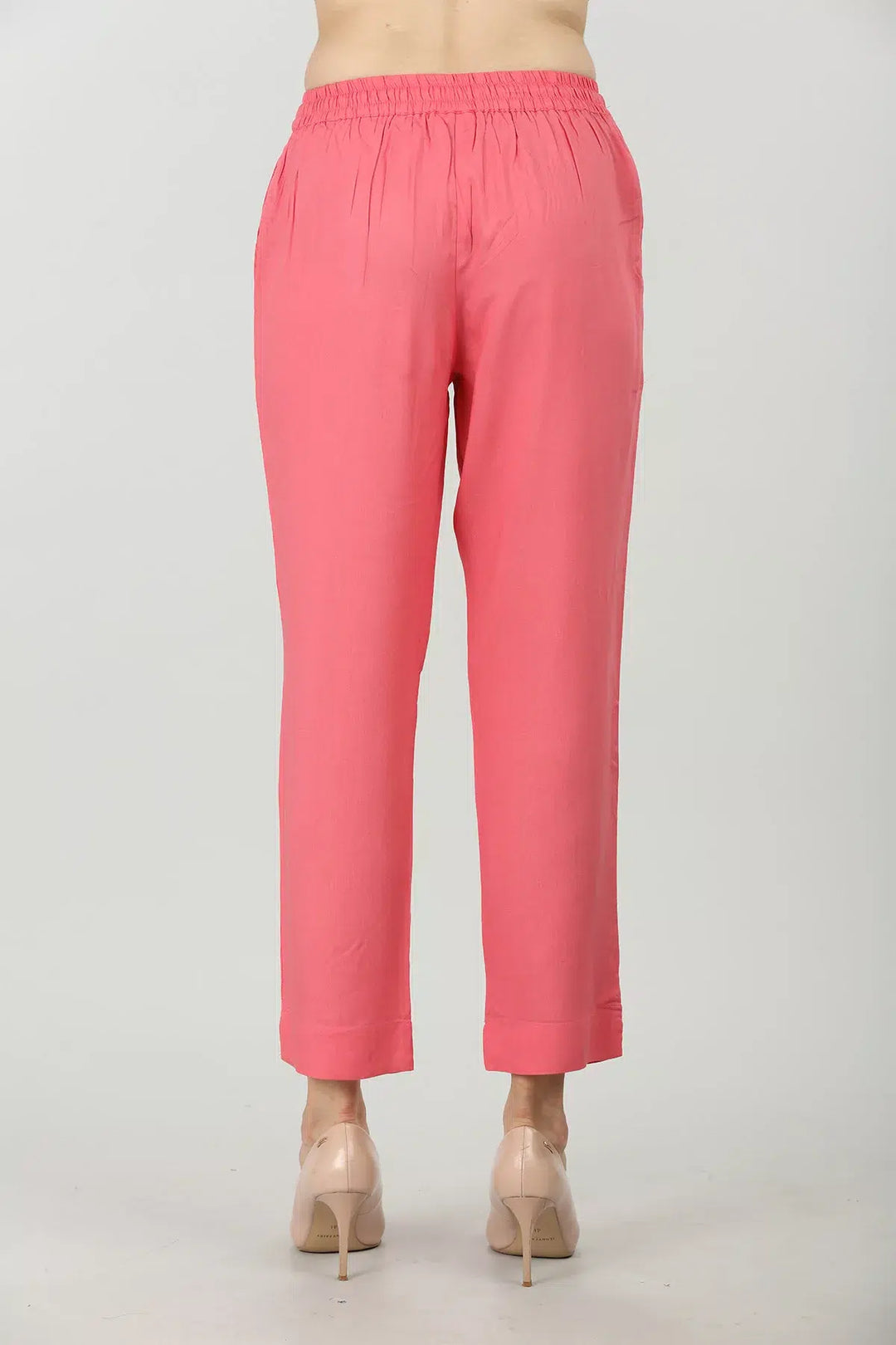 PINK ELASTICATED PALAZZO WITH TYING