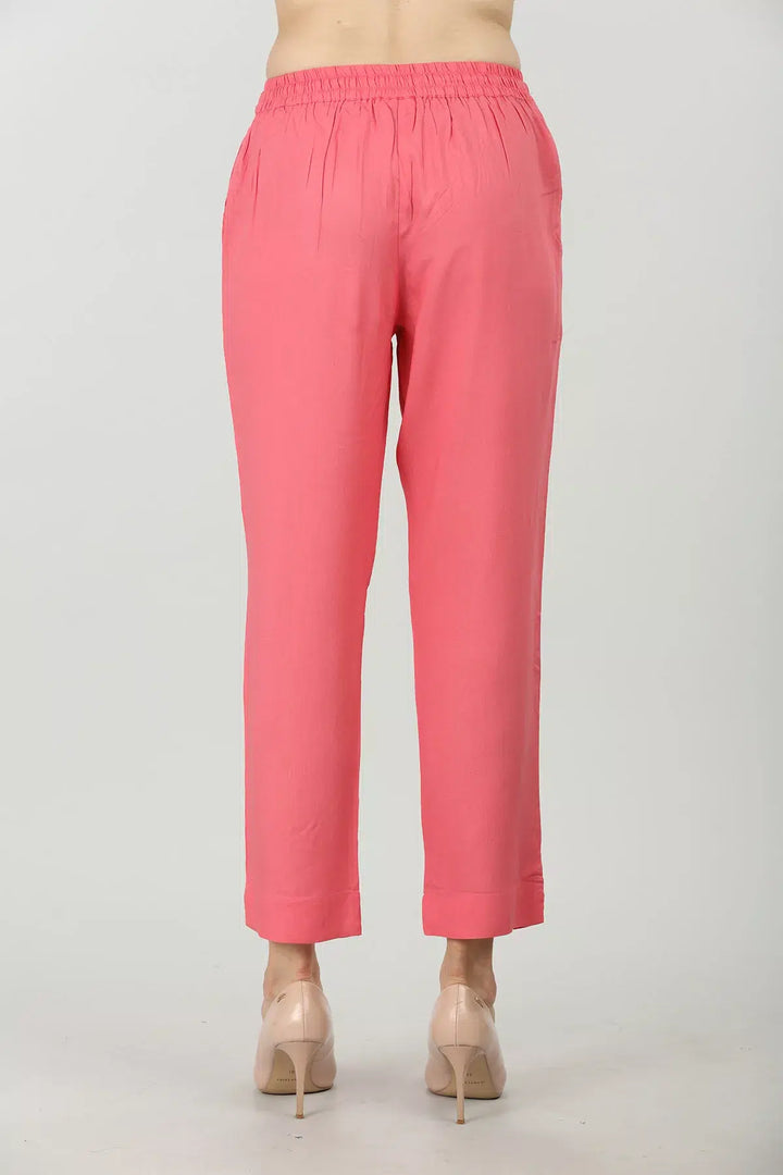 PINK ELASTICATED PALAZZO WITH TYING