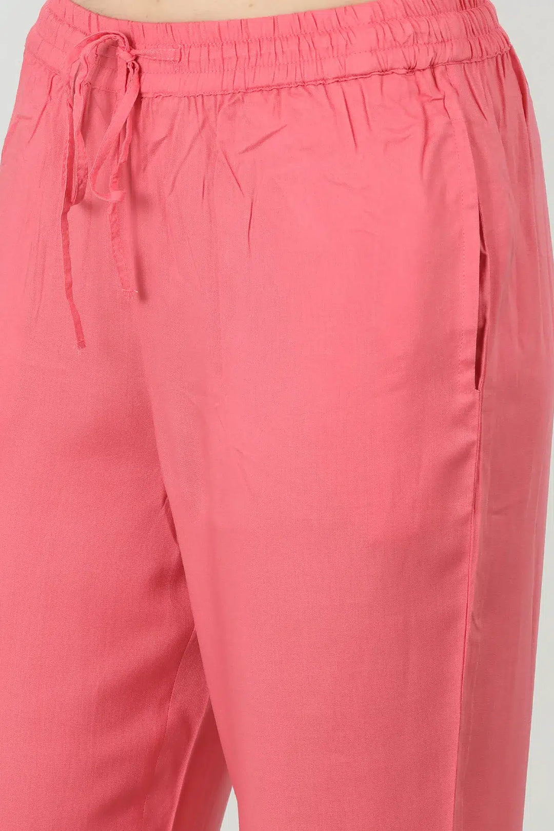PINK ELASTICATED PALAZZO WITH TYING