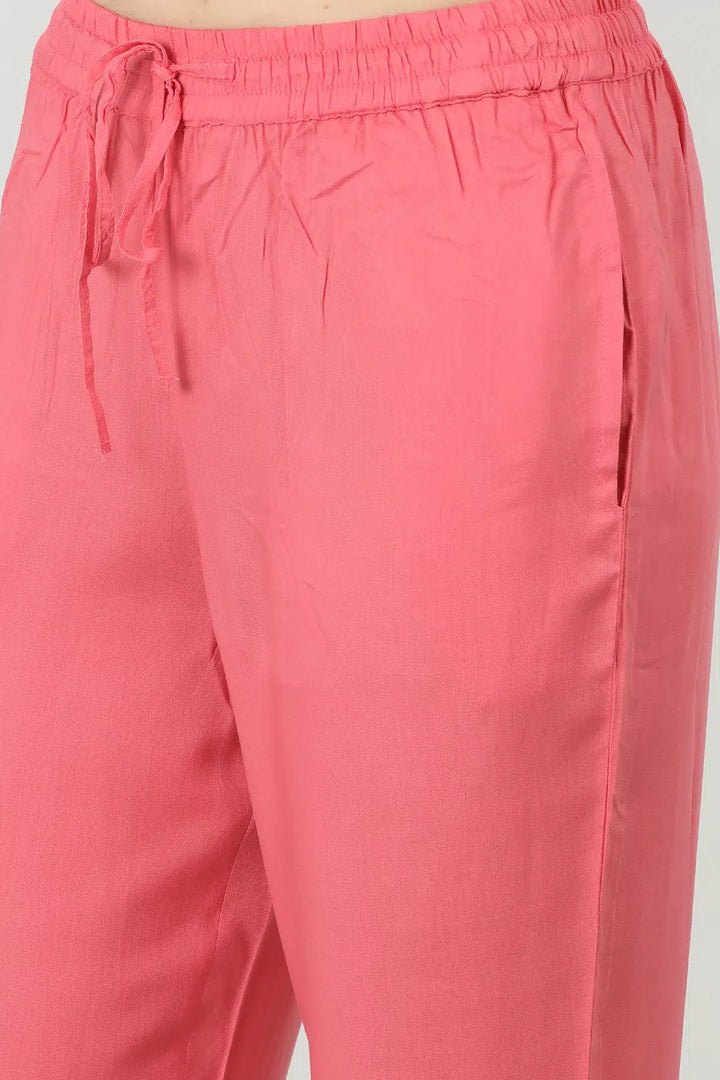 PINK ELASTICATED PALAZZO WITH TYING