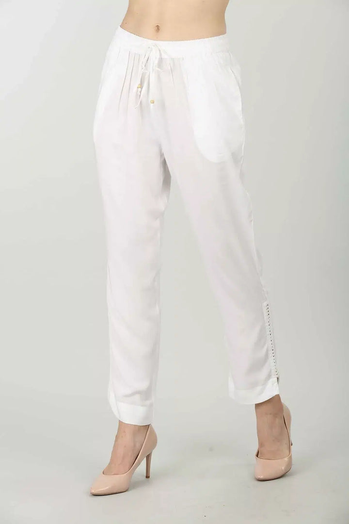 White Solid Palazzo