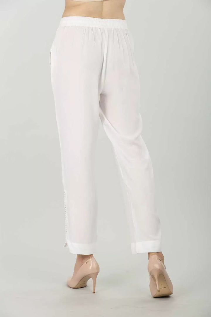White Solid Palazzo