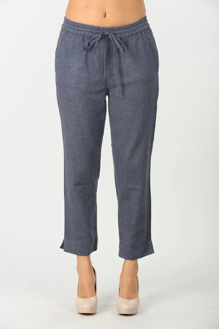 Blue Solid Palazzo (Regular fit)