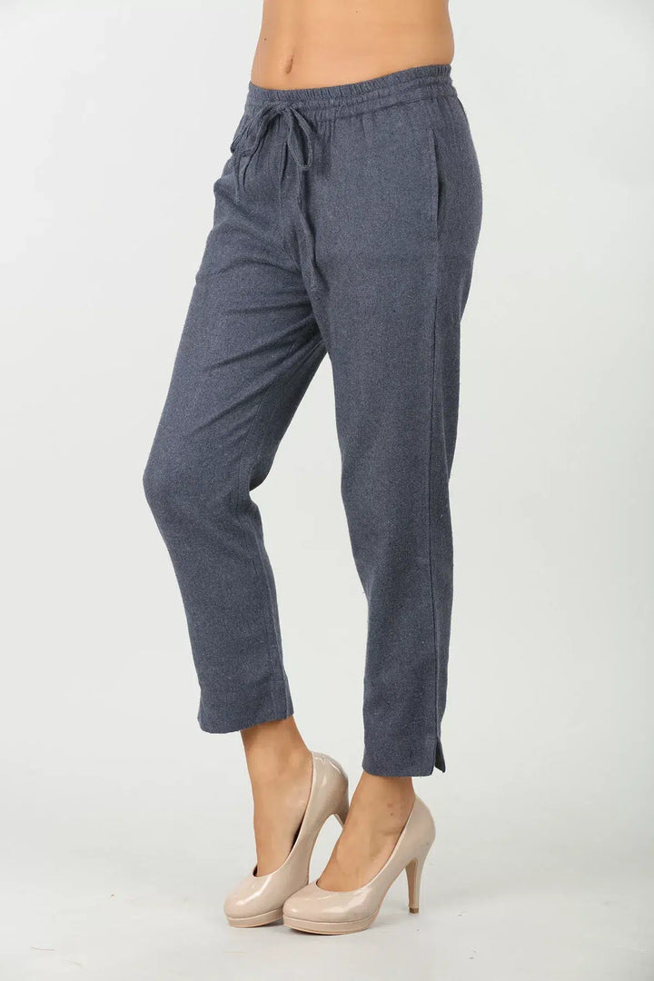 Blue Solid Palazzo (Regular fit)