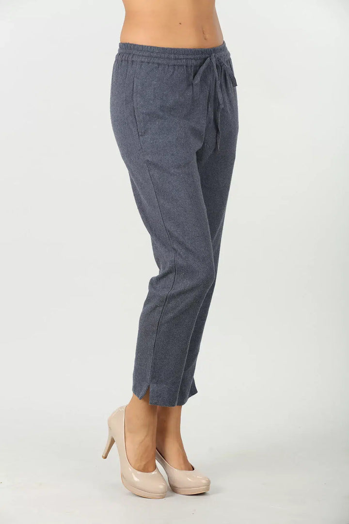 Blue Solid Palazzo (Regular fit)