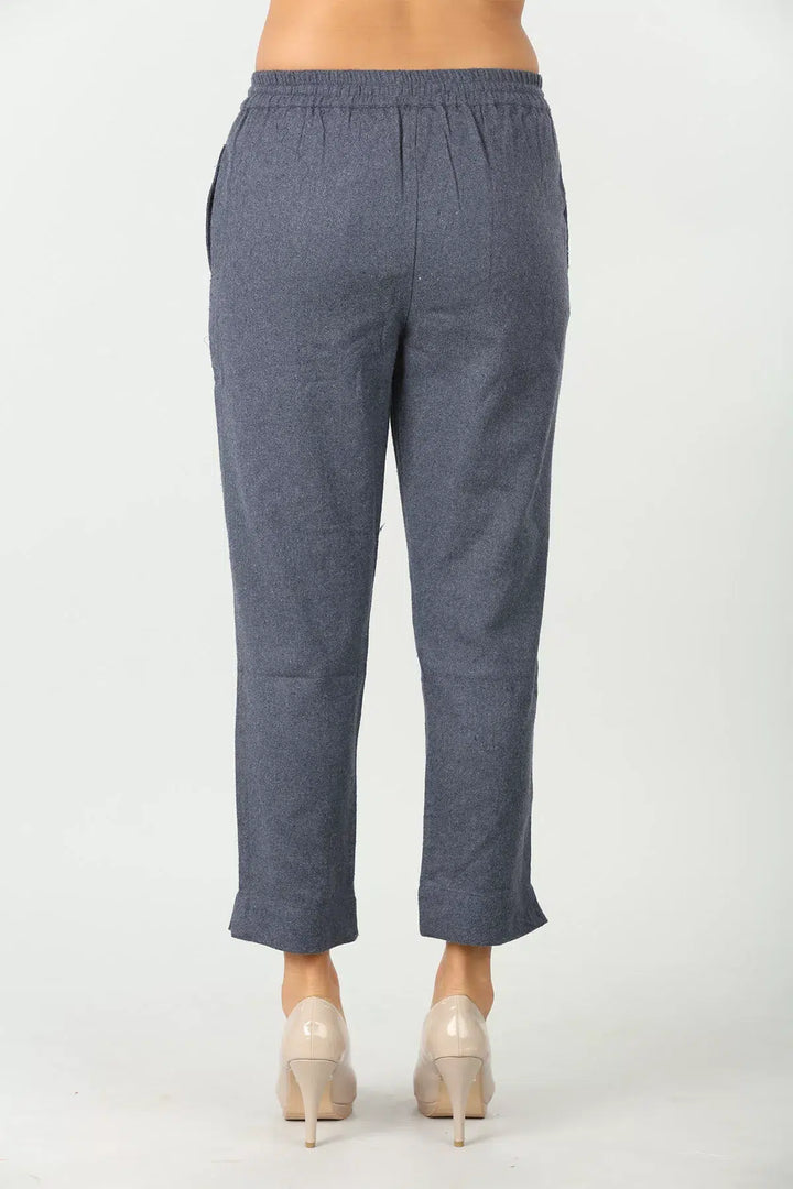 Blue Solid Palazzo (Regular fit)