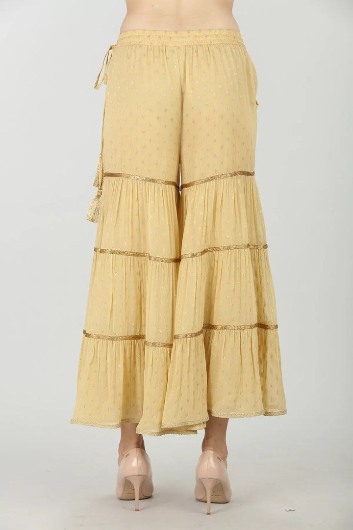CREAM EMBELLISHED GARARA