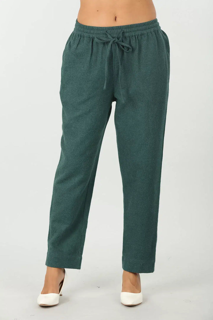 Teal Dark Green Solid palazzo (Regular fit)