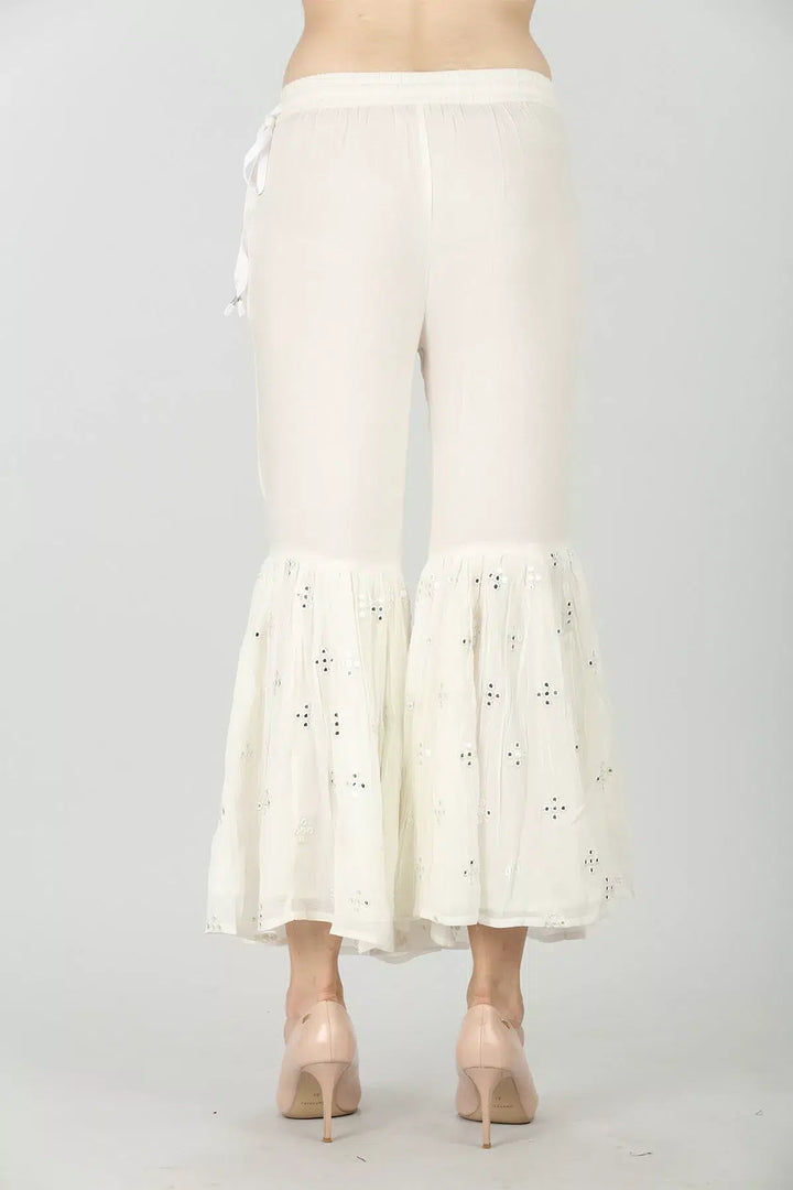 WHITE EMBELLISHED SHARARA