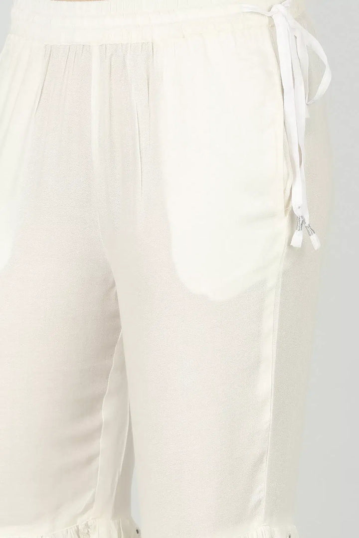 WHITE EMBELLISHED SHARARA
