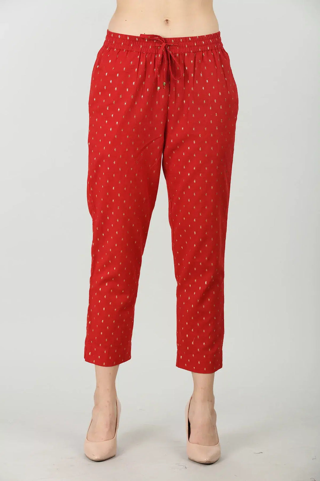 Red embellished palazzo
